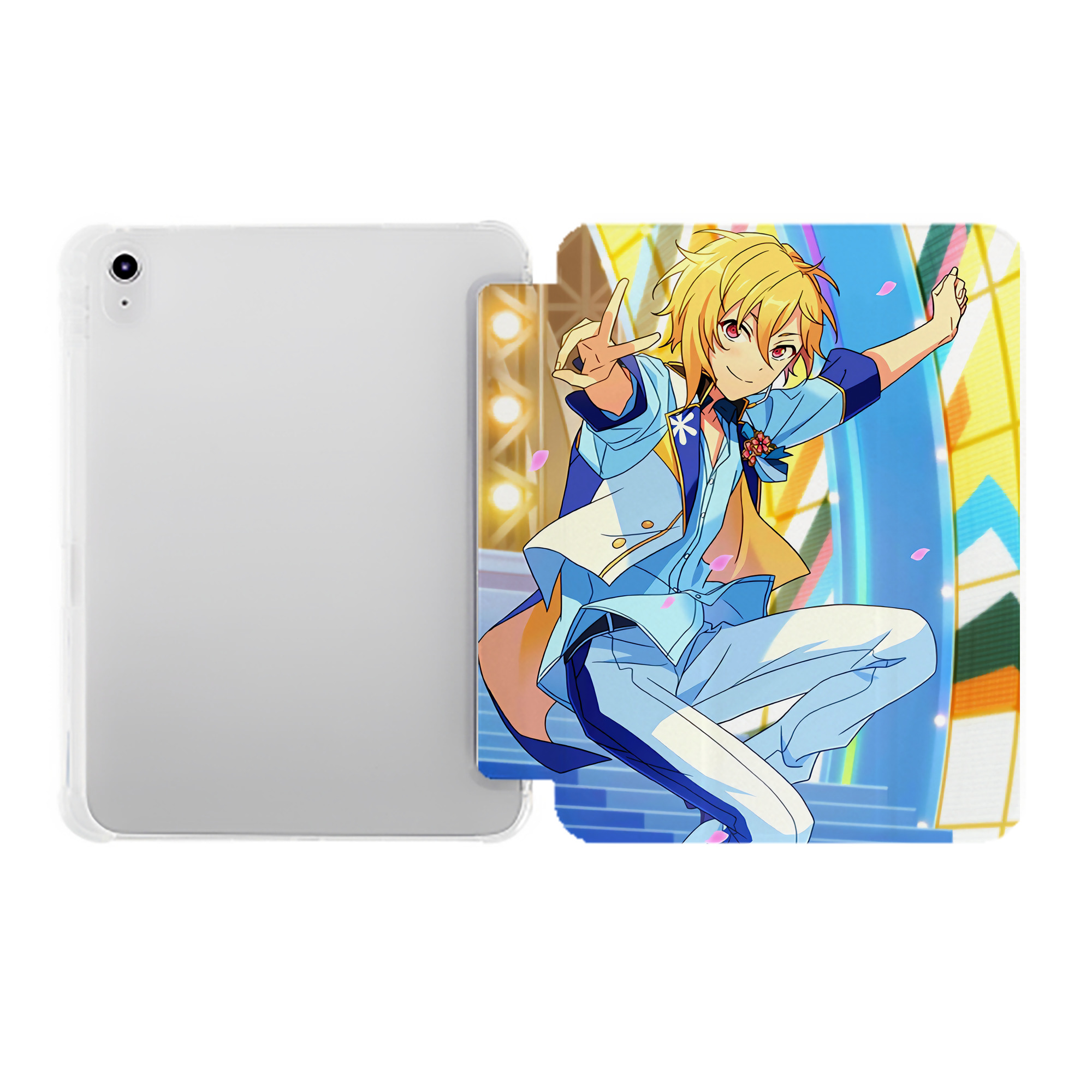 （画像用） あんさんぶるスターズ! Ensemble Stars IPad ケース ペン収納付き 三つ折りスタンド PUレザー×シリコン 対応機種9.5/10.5/10.9インチ